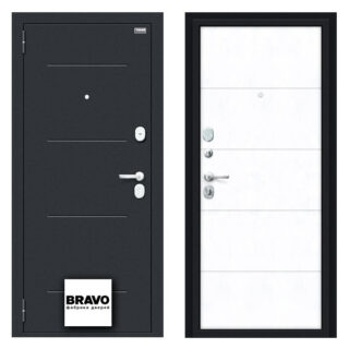 Входная дверь Bravo Граффити-1 Букле чёрное Snow Art в Лахденпохья. Центр окон и дверей