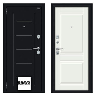 Входная дверь Bravo Некст Kale Букле чёрное Off-white в Лахденпохья. Центр окон и дверей